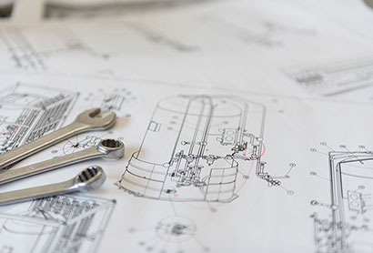 Blueprints with wrenches